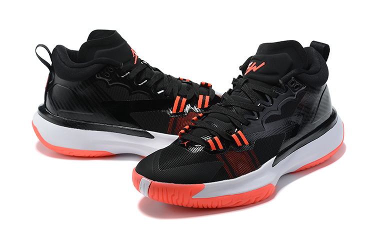 Jordan Zion I Black Reddish Orange Shoes - Click Image to Close